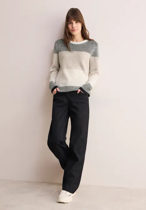 Gestreifter Pullover Black