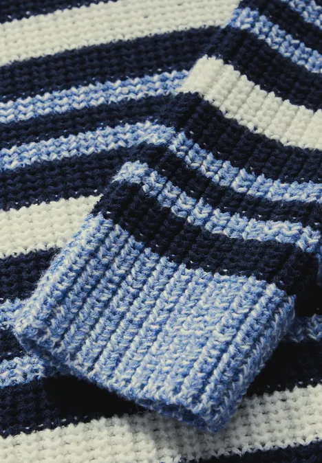 Gestreifter Mouliné Pullover universal blue