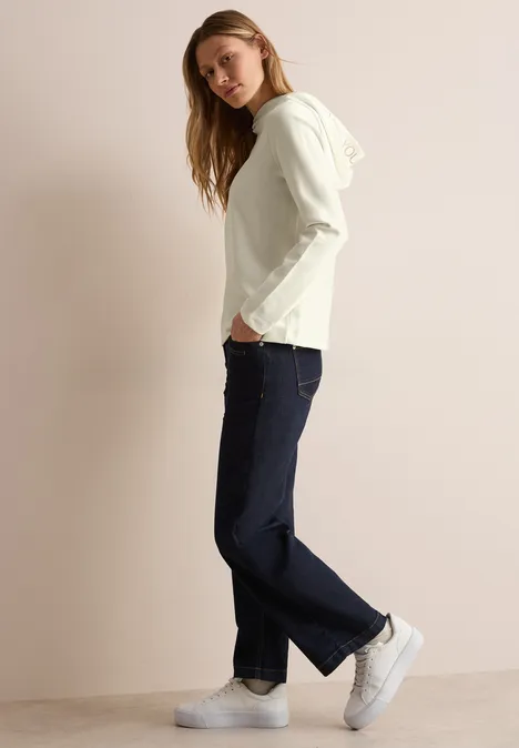 Twill Sweat Hoodie vanilla white