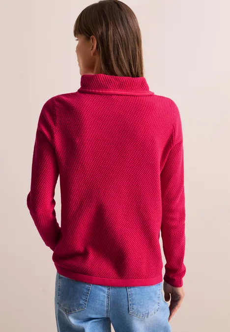 Struktursweater granita red