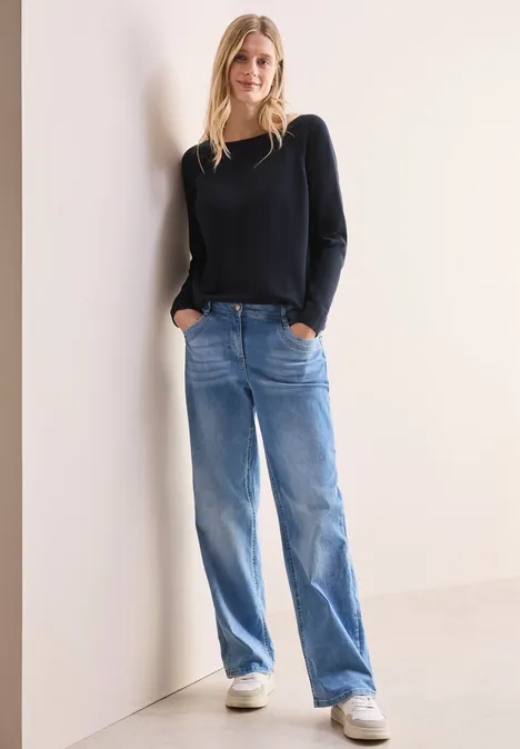 Strukturmix Pullover universal blue
