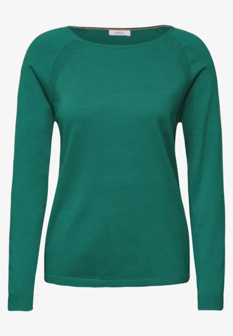 Strukturmix Pullover sea green