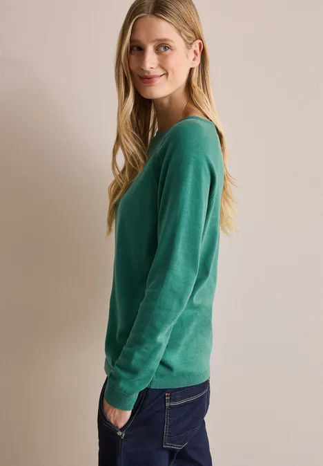 Strukturmix Pullover sea green