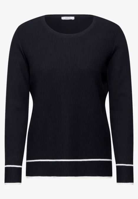 Strukturpullover universal blue