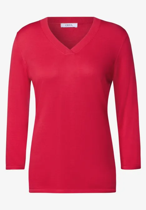 V-Neck Pullover granita red