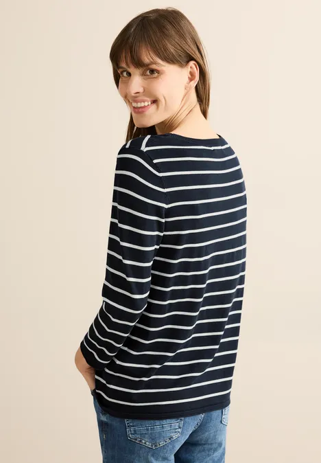 Gestreifter Pullover universal blue