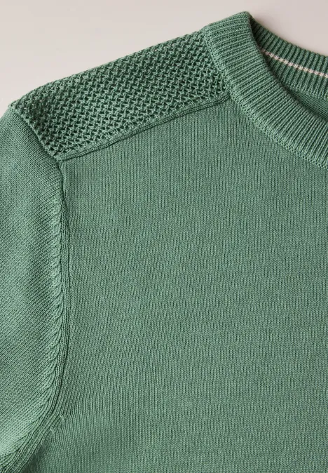 Trui met gaasdetail raw salvia green