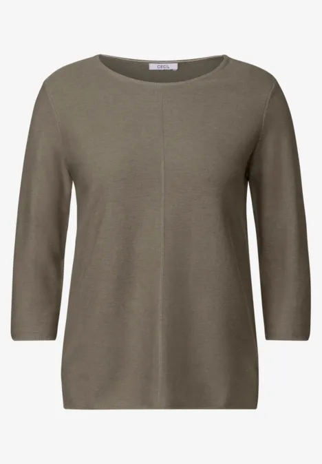 Strukturpullover smoky taupe melange