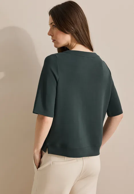 Kurzarm Sweatshirt slate khaki