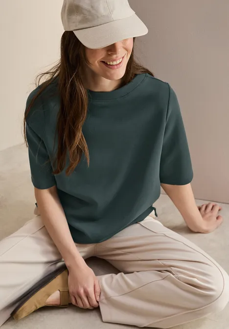 Kurzarm Sweatshirt slate khaki