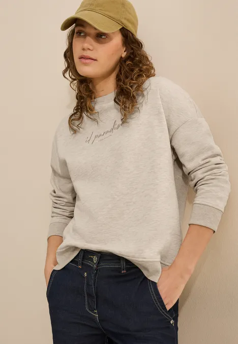 Sweatshirt mit Stickerei pearl beige mel. Sweatshirt mit Stickerei pearl beige mel.