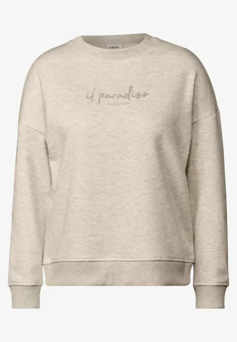 Sweatshirt mit Stickerei pearl beige mel. Sweatshirt mit Stickerei pearl beige mel.