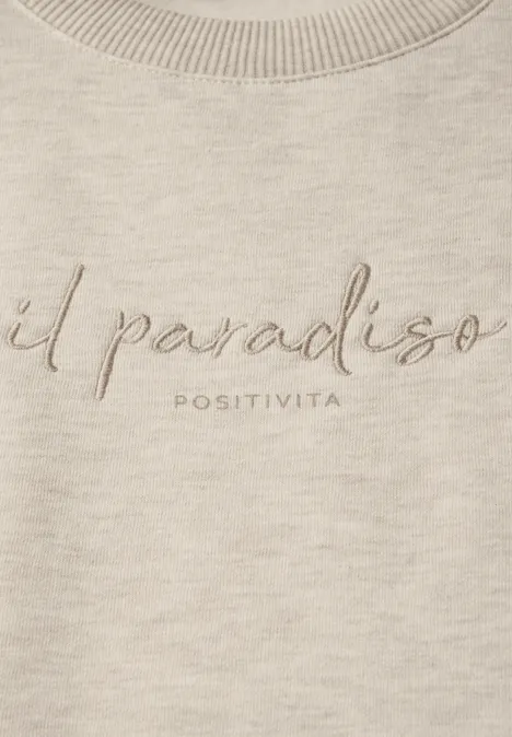 Sweatshirt mit Stickerei pearl beige mel. Sweatshirt mit Stickerei pearl beige mel.