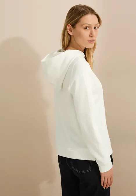 Hoodie mit Stickerei vanilla white