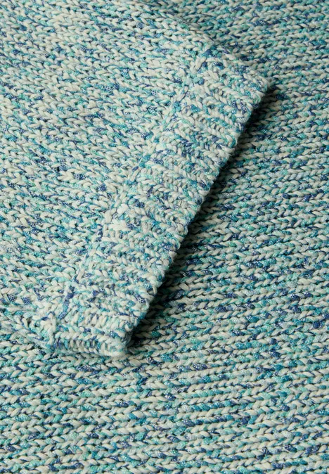Mouliné Kurzarmpullover cool salvia green