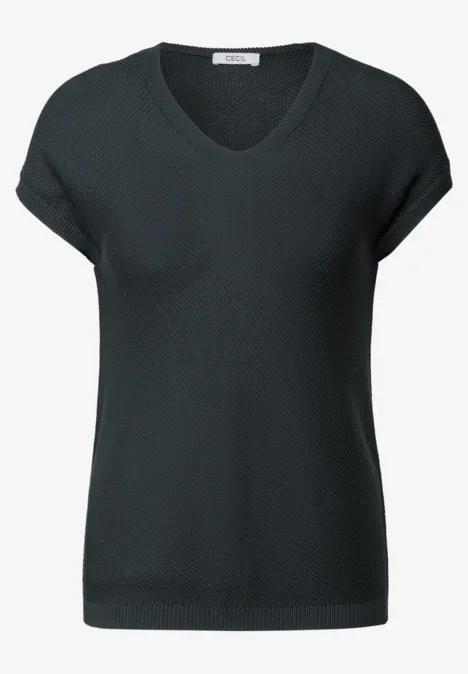 Ärmelloser Strukturpullover slate khaki