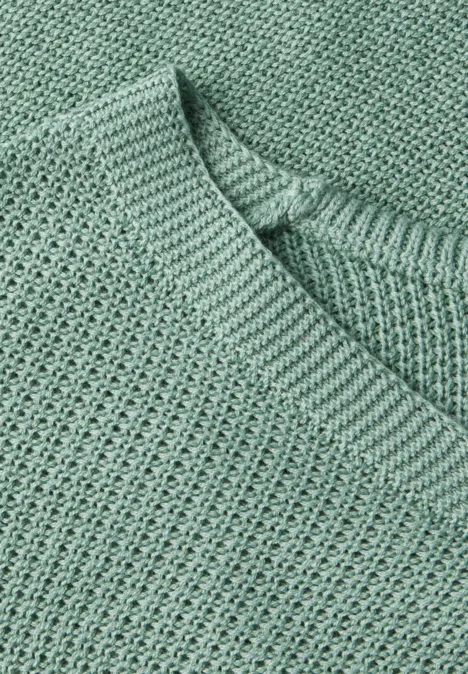 Ärmelloser Strukturpullover matcha green