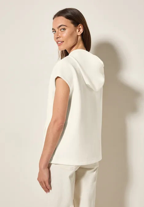 Kurzarm Sweatshirt vanilla white