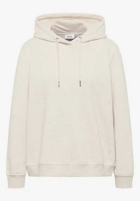 Sweatshirt mit Kapuze oat milk beige melange