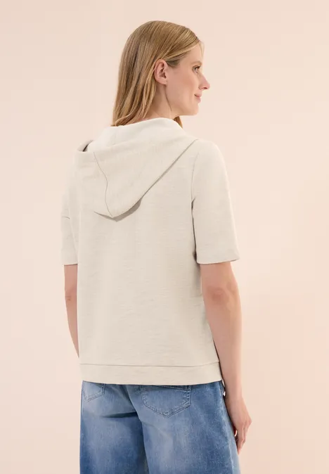 Kurzarm Hoodie pearl beige mel.