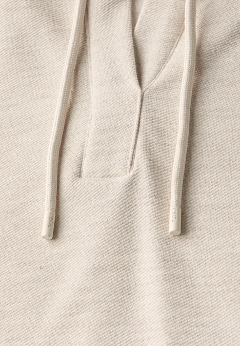 Kurzarm Hoodie pearl beige mel.