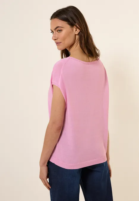 Gebreide trui met linnenlook cherry blossom pink