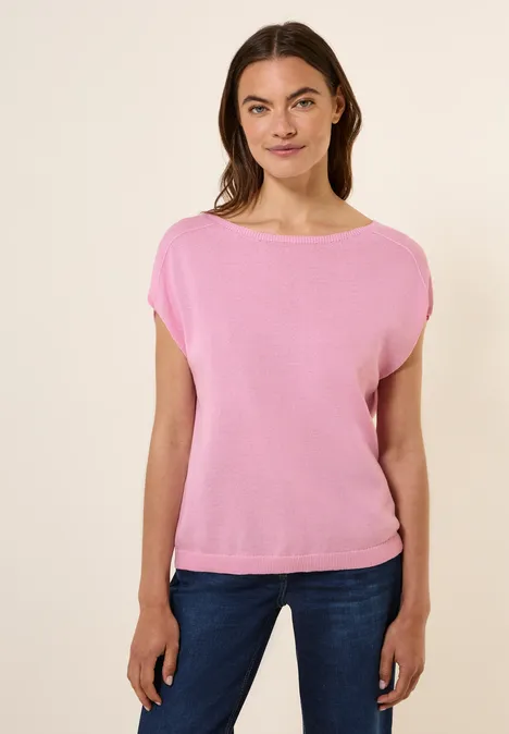 Gebreide trui met linnenlook cherry blossom pink
