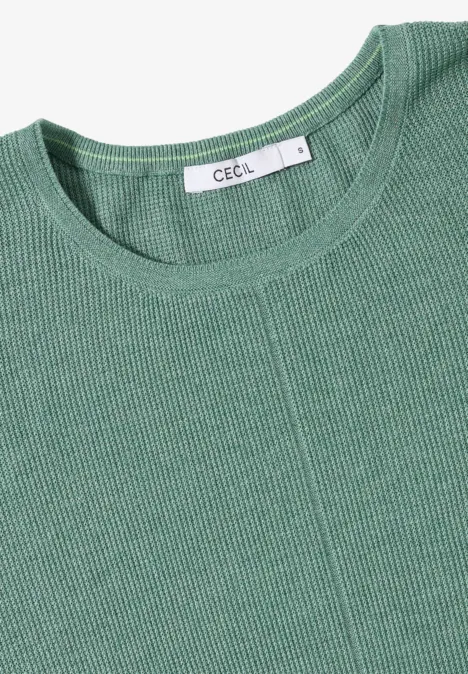Rundhals Strickpullover jewel green melange