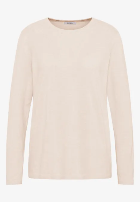 Basic Pullover oat milk beige melange