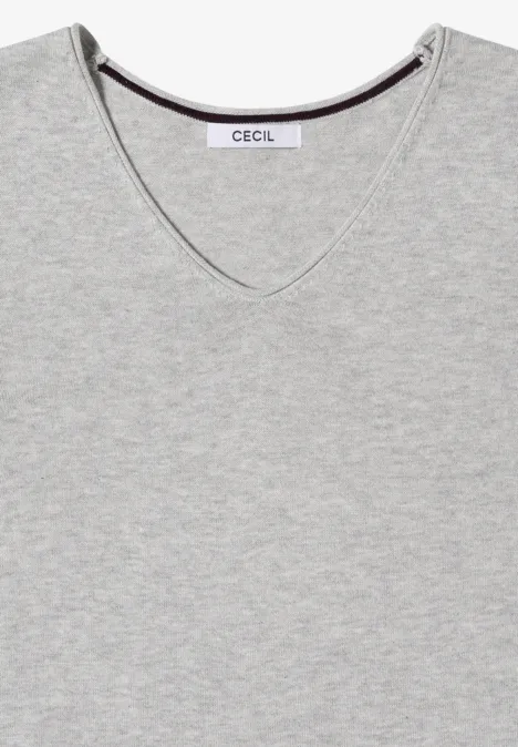Basic Pullover chalk grey melange