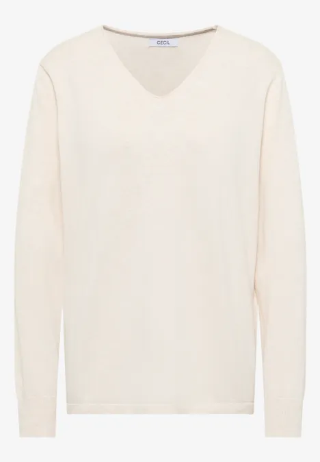 Basic Pullover oat milk beige melange