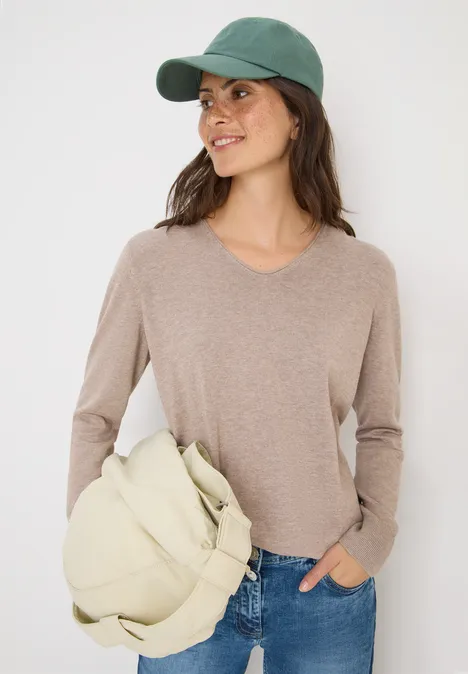 Basic Pullover toffee cream melange