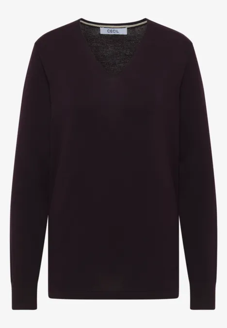 Basic Pullover eggplant red