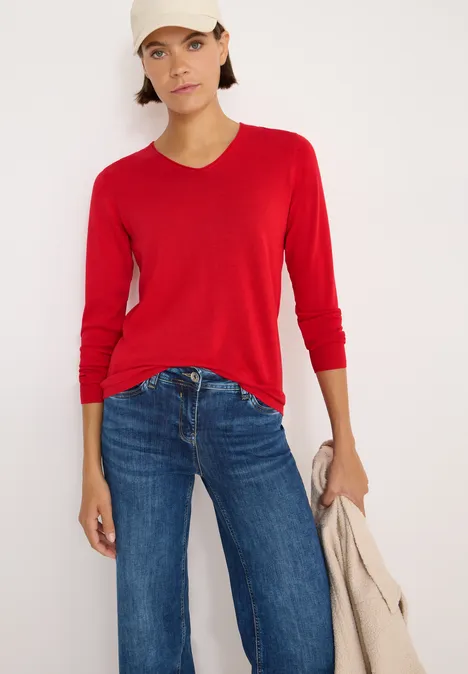 Basic Pullover fiery red