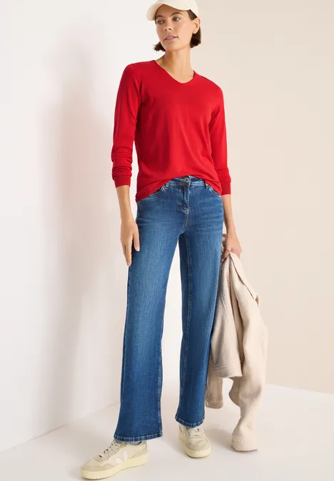 Basic Pullover fiery red