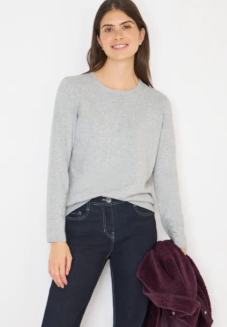 Basic Pullover chalk grey melange