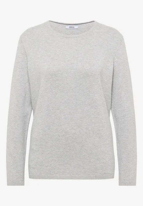 Basic Pullover chalk grey melange