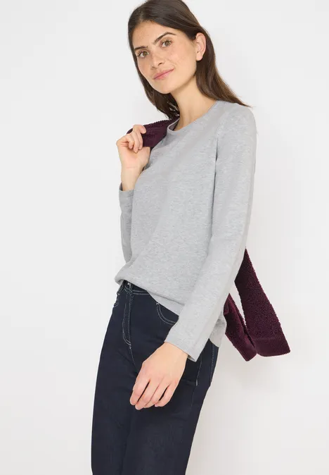Basic Pullover chalk grey melange