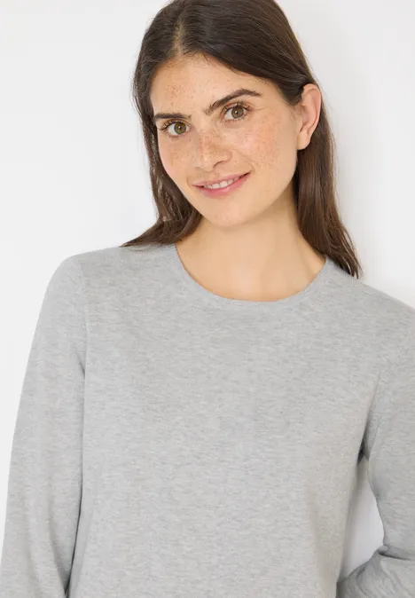 Basic Pullover chalk grey melange