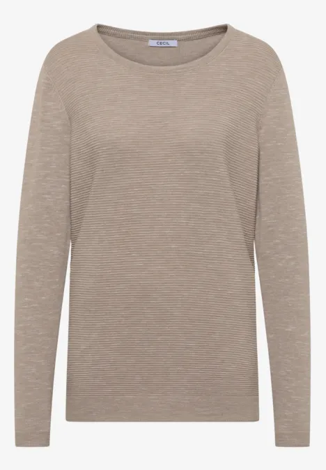 Strukturpullover toffee cream heather melange