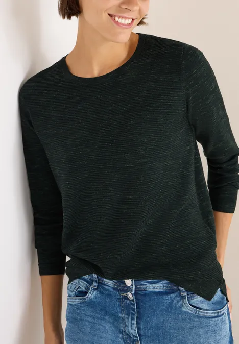 Trui met structuur ink green heather melange
