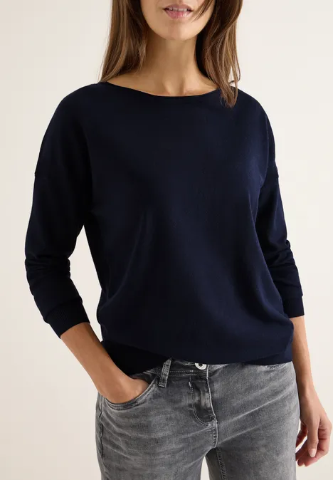 Trui met structuurdetails urban dark blue