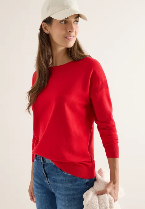 Trui met structuurdetails fiery red
