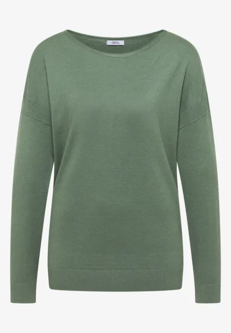Pullover mit Strukturdetail highland green melange