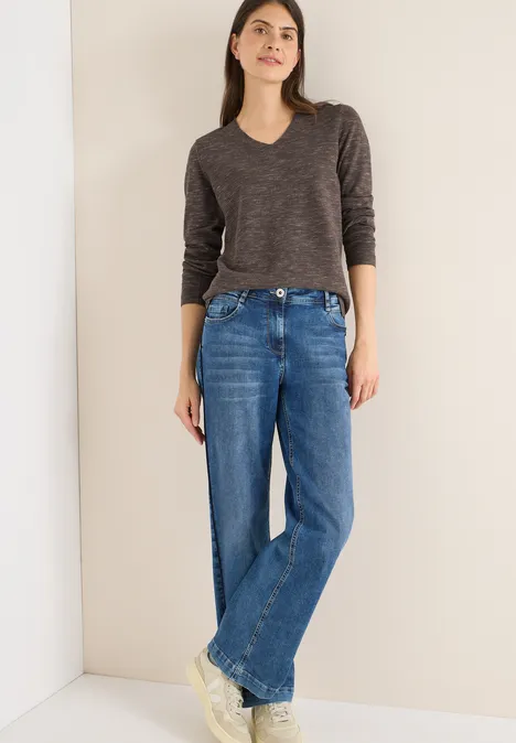 V-Neck Pullover mushroom taupe heather mel.