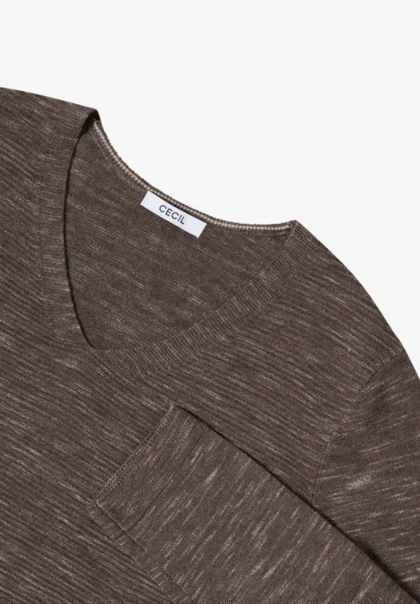 V-Neck Pullover mushroom taupe heather mel.