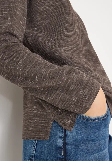 V-Neck Pullover mushroom taupe heather mel.