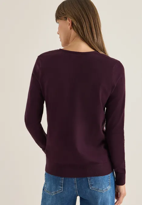 Kuscheliger Pullover eggplant red