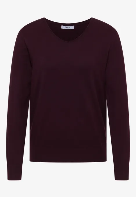 Kuscheliger Pullover eggplant red