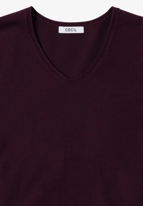 Kuscheliger Pullover eggplant red